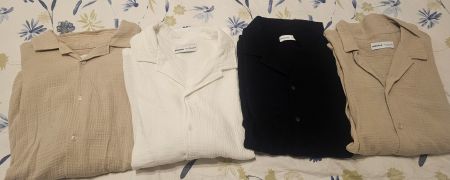 Herren Hemden Baumwolle Kragen Grösse L 4er Pack beige sc...