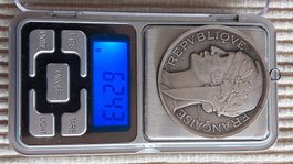 Medaille Bronce versilbert