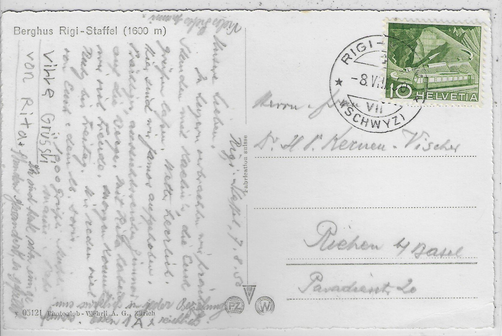 Cartoline postali: Berghus Rigi-Staffel - Passanten-Restaurant – Usato da Ettingen venduto da Kartenplanet 1