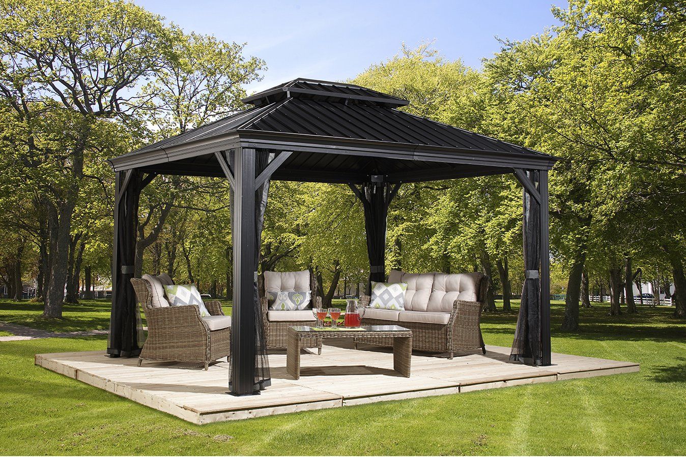 Casette da giardino & serre: Pavillon Messina 10x12 – Nuovo e nell'imballaggio originale da Erlinsbach venduto da Home-World