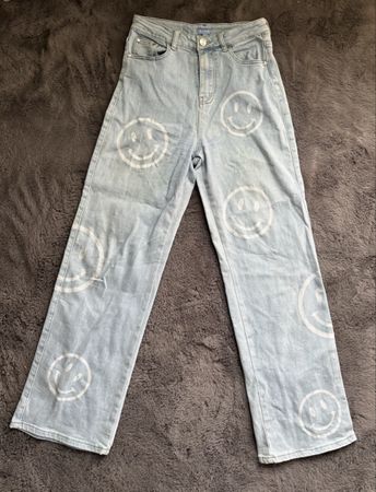 Damen Jeans RUBY hellblau Smiley Print Grösse S/36