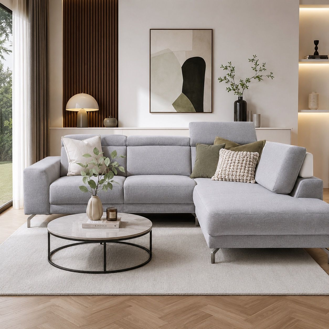 Divani: XOOON Ecksofa Sofa Longchair hellgrau Top Zustand Fr.2600 – Usato da Rotkreuz venduto da beltraum 1