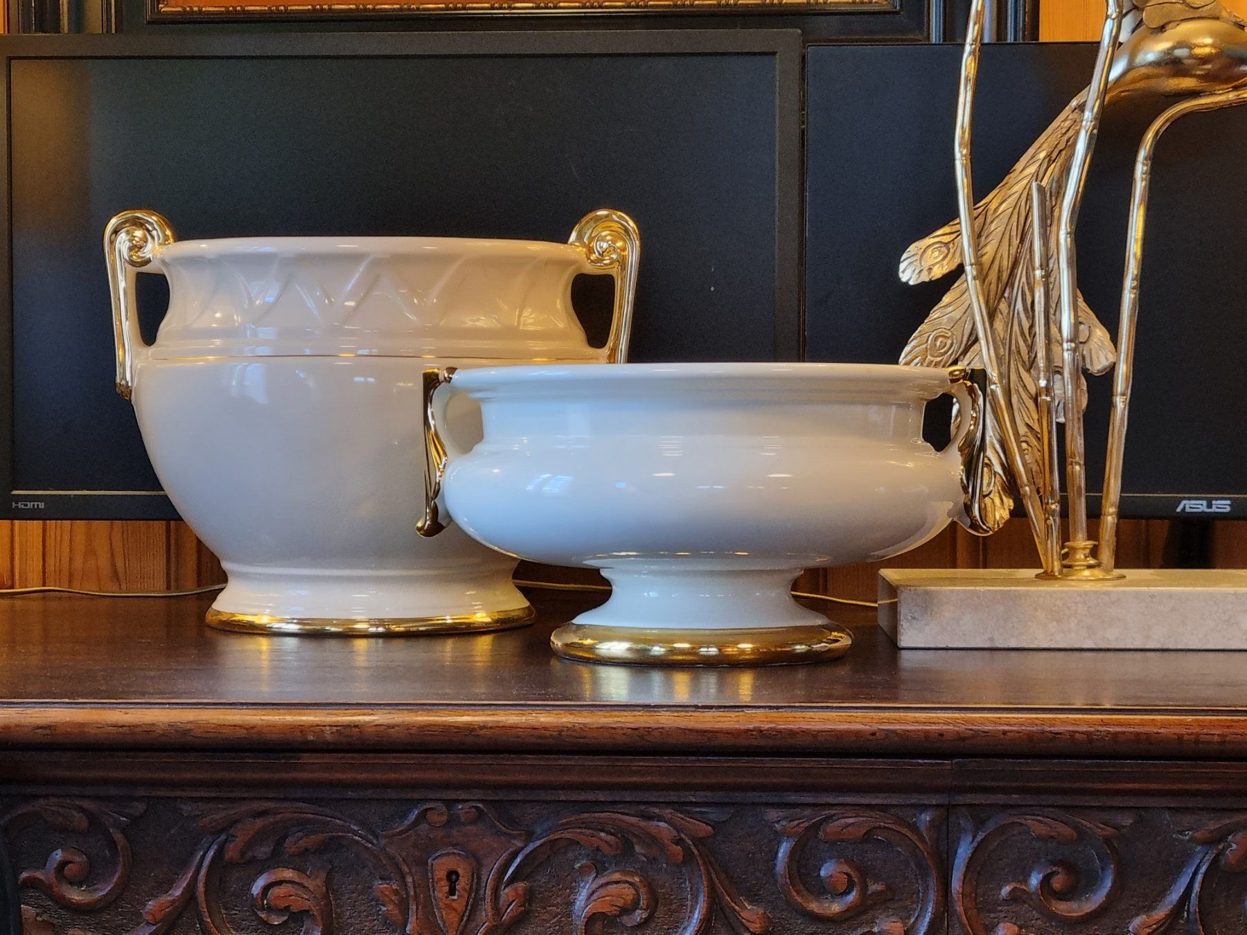 Blumentöpfe: Gilde Handwerk Cachepot Art Déco elfenbein/gold – Gebraucht aus Scharnachtal von devin03 2