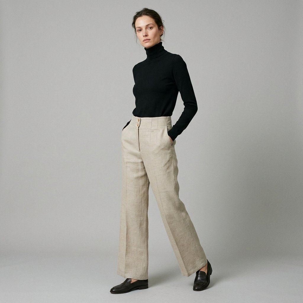 Pantaloni: Pantalon Lin Sievers Beige Taille M – Usato da Fribourg venduto da re-fine 1