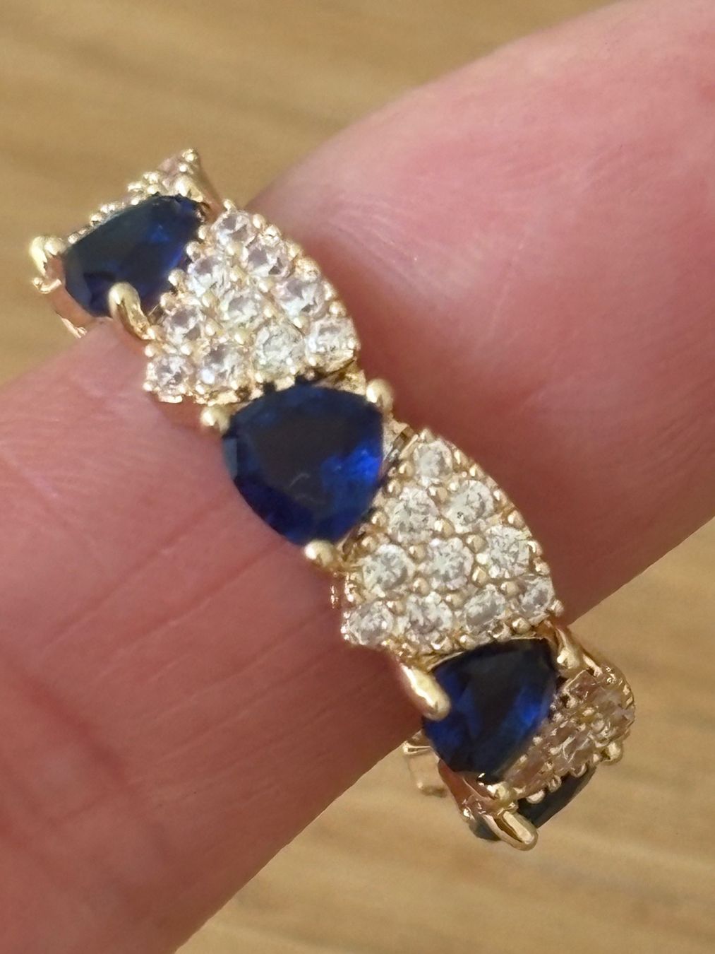 Anelli: Luxus Elegante Gr.19/9 Ring Farbe: Gold/blau – Nuovo (secondo la descrizione) da Biel-Bienne venduto da Roserosse13 2