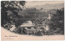 Bern, Nydeckbrücken, gelaufen 1914