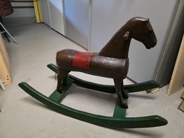 antikes Holz Schaukel Pferd