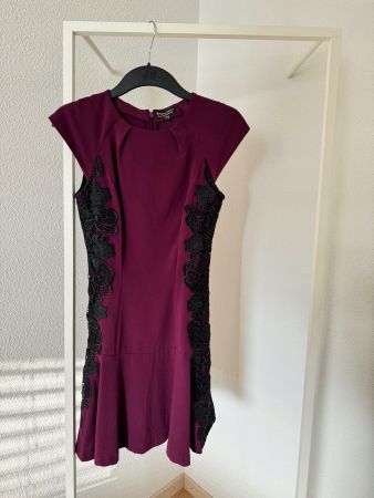 Cocktailkleid Kleid m. Ziernähten, Gr. 32, wie NEU, burgundy
