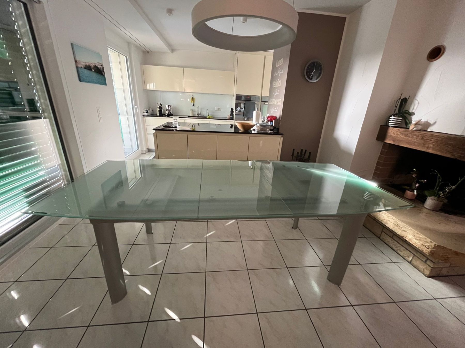 Tables: Ausziehbarer Ess-Glastisch – D'occasion à Höri par Quaranta