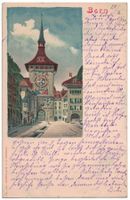 Bern, Zeitglockenturm, Künstlerkarte, gelaufen 1898