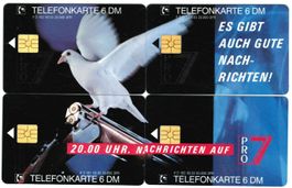 4 Telefonkarten Deutschland Pro7 Taube Puzzle ungebraucht