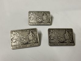3x Anstecker Baden 1925 Aarg. Gewerbeausstellung