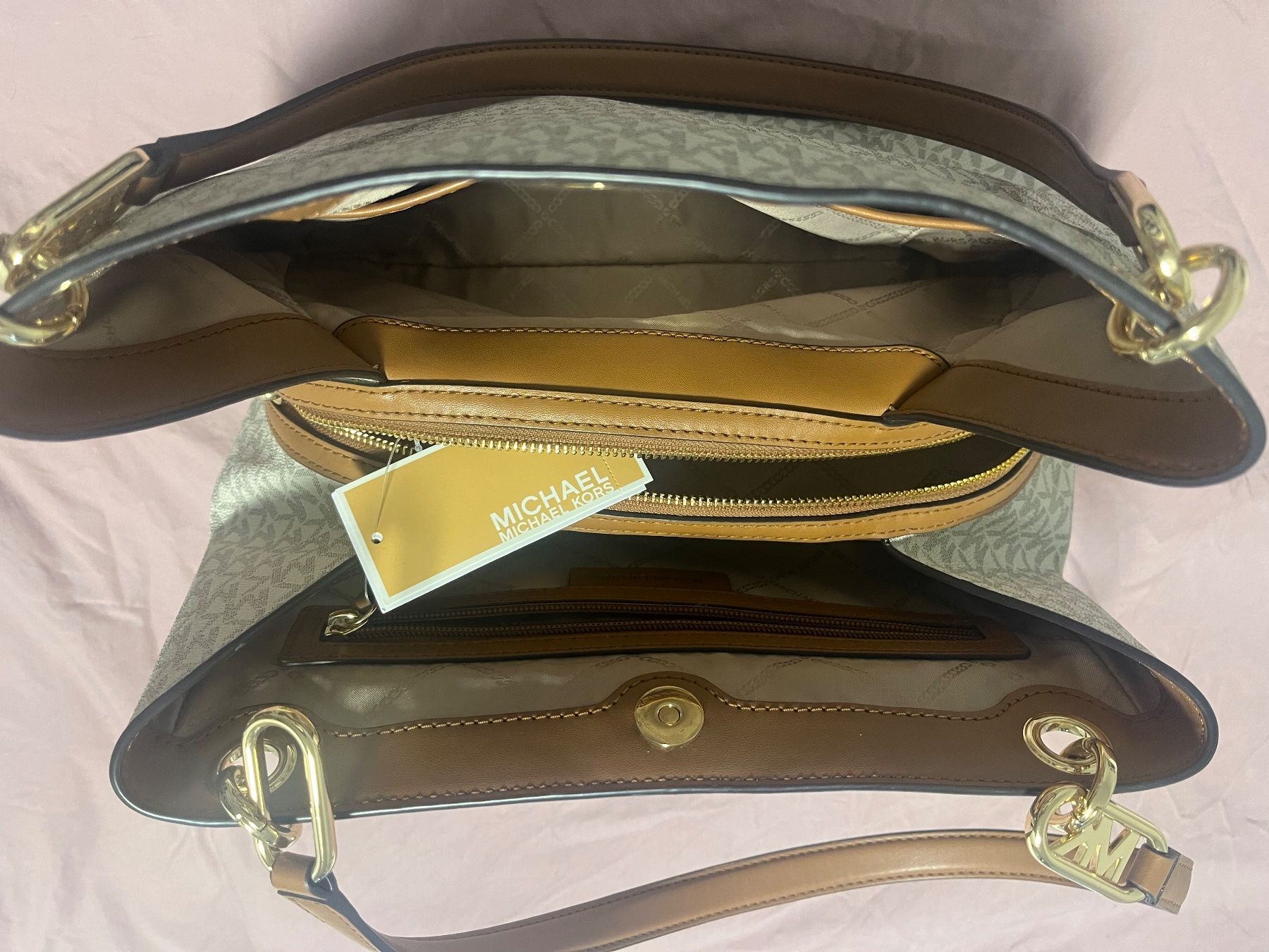 Michael Kors Taschen für Damen: Michael Kors Kensington Handtasche Vanilla – Neu und originalverpackt aus Zürich von Nrosa 2
