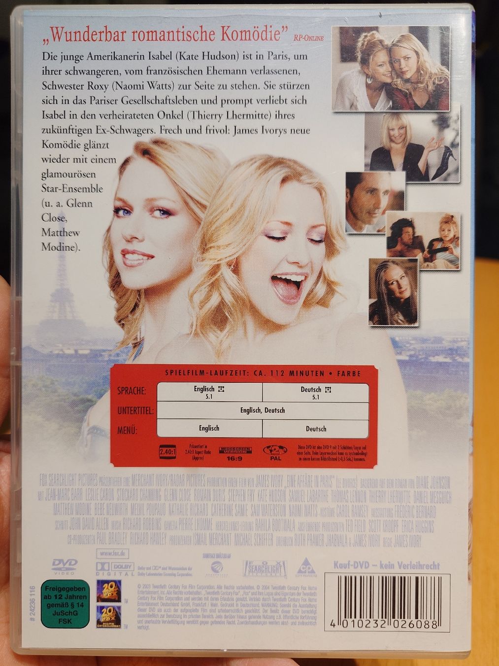 Tutti i DVDs: DVD Eine Affäre in Paris – Usato da Kirchberg BE venduto da Myford 1