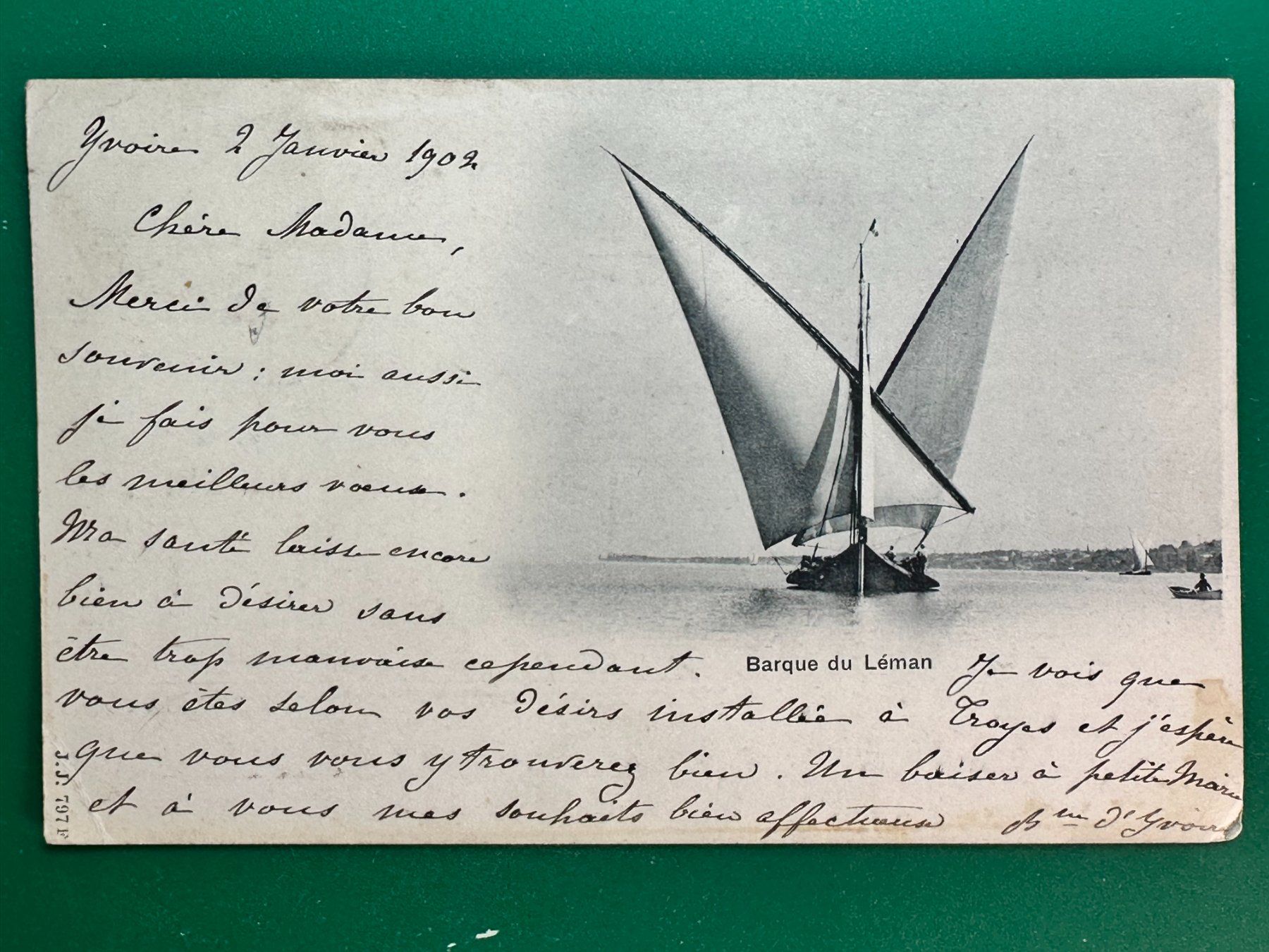Cartes postales: Barque du Léman - 1902 – D'occasion à Steg VS par danwer74