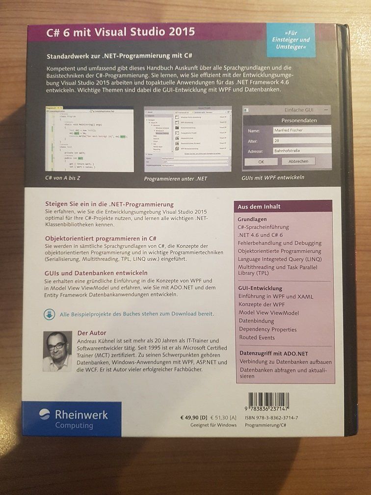 Libri: C# 6 mit Visual Studio 2015 -  Das umfassende Handbuch – Usato da Winterthur venduto da Men_in_black 1