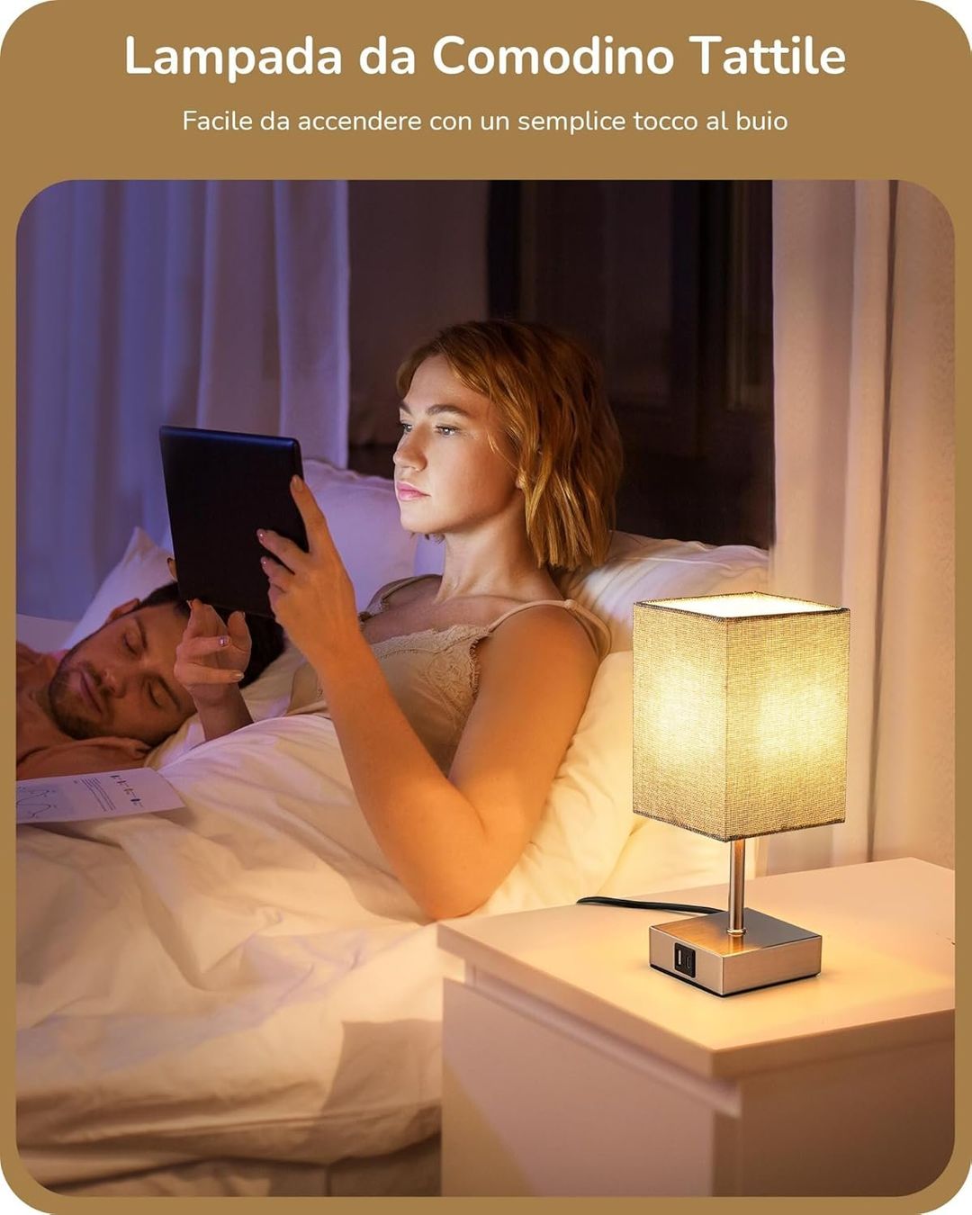 Lampade: 2x LED Nachttischlampe Touch dimmbar mit USB – Nuovo e nell'imballaggio originale da Nuglar venduto da SaleRitter 2