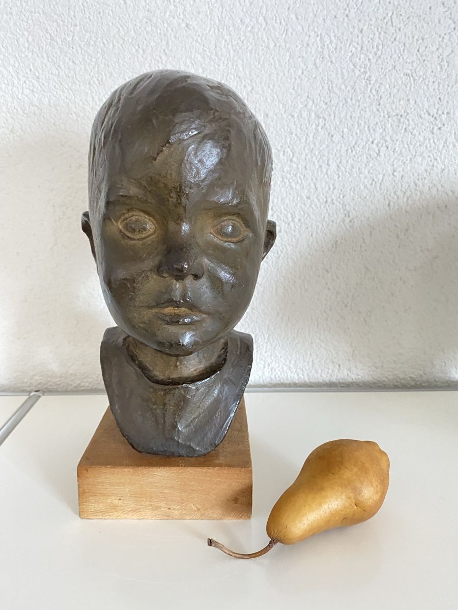 Sculture & Statue: Bronzeköpfchen eines jungen Buben, von R.Ullmann datiert 55 – Usato da Zürich venduto da eileenchen1