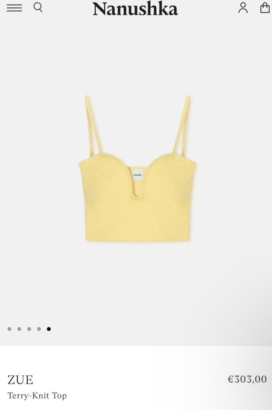 Nanushka Top: Nanushka Cropped Top Bouclé gelb – Nuovo e nell'imballaggio originale da Zürich venduto da julia_vina 2