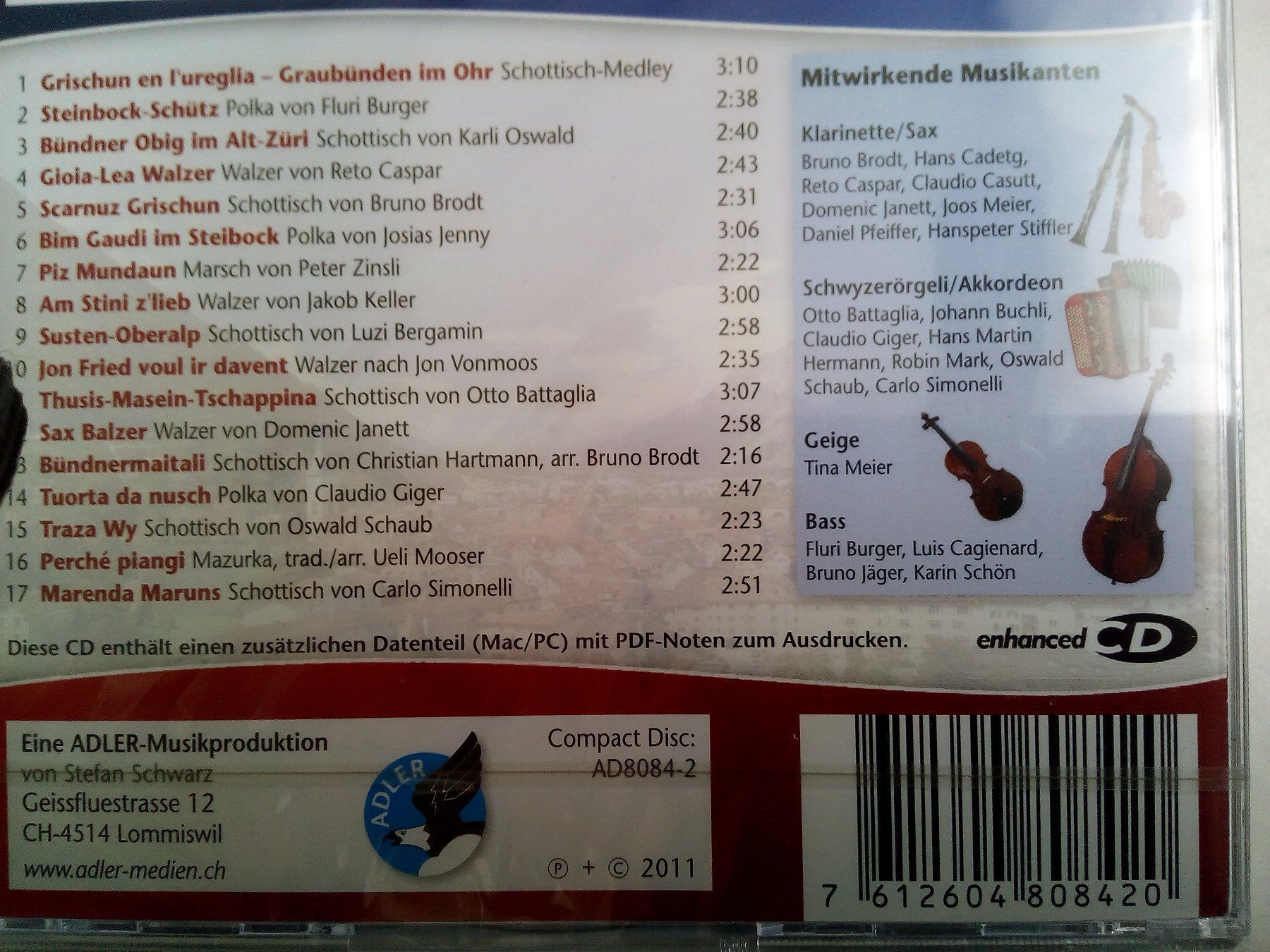 CD: SCARNUZ GRISCHUN, Bündner Ländlermix – Nuovo e nell'imballaggio originale da Igis venduto da lebi 1