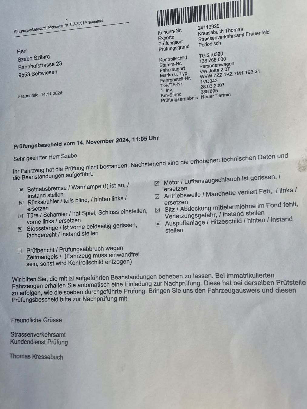 VW Autos: Volkswagen Jeta – Defekt aus Amlikon-Bissegg von Metal_unic 6