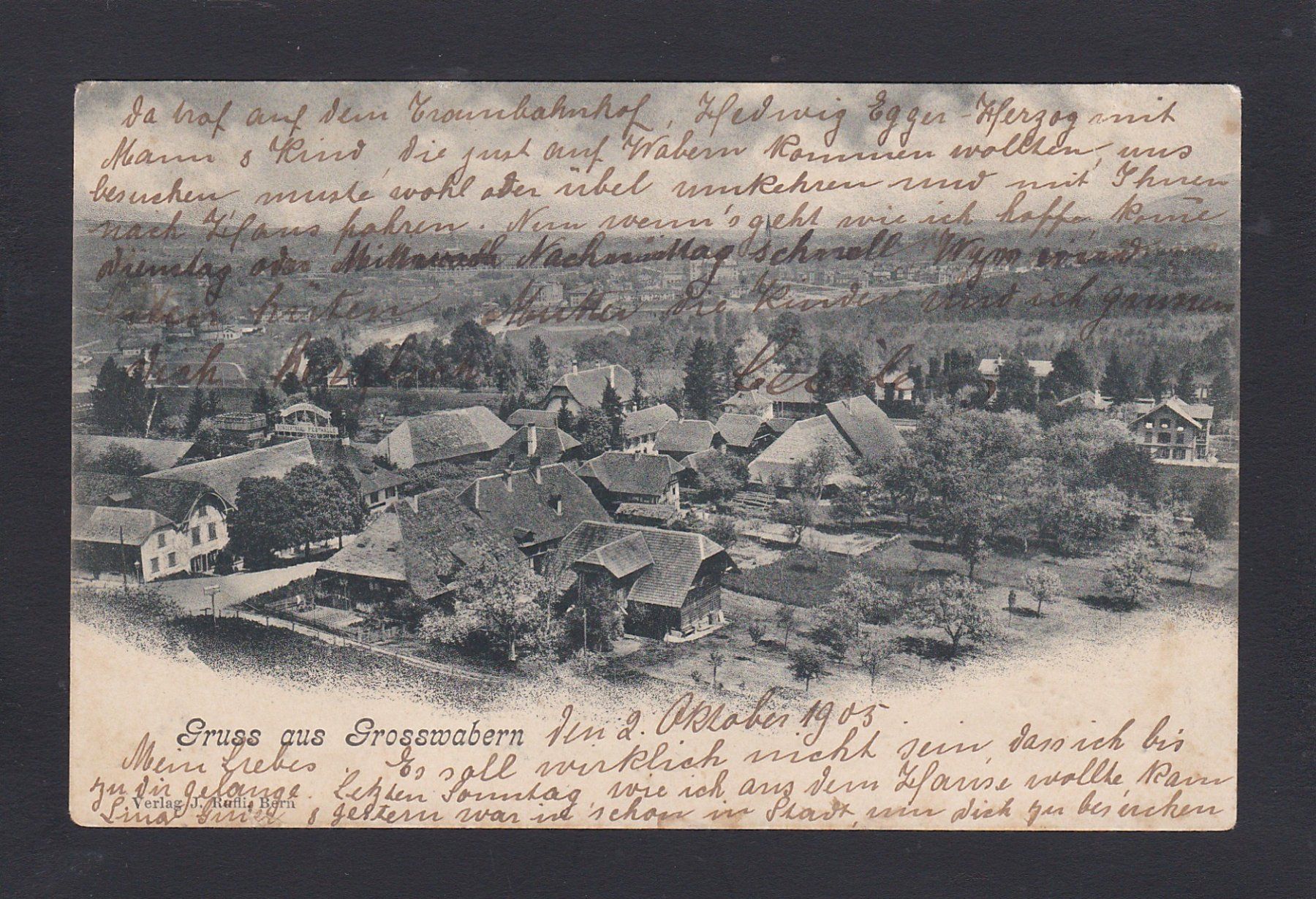 Cartoline postali: WABERN - Grosswabern, 1905 – Usato da Reiden venduto da cinfis