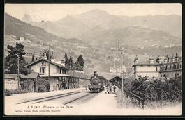 AK Clarens, La Gare, 1911