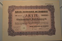 Aktie Hallesche Maschinenfabrik und Eisengiesserei No. 02712