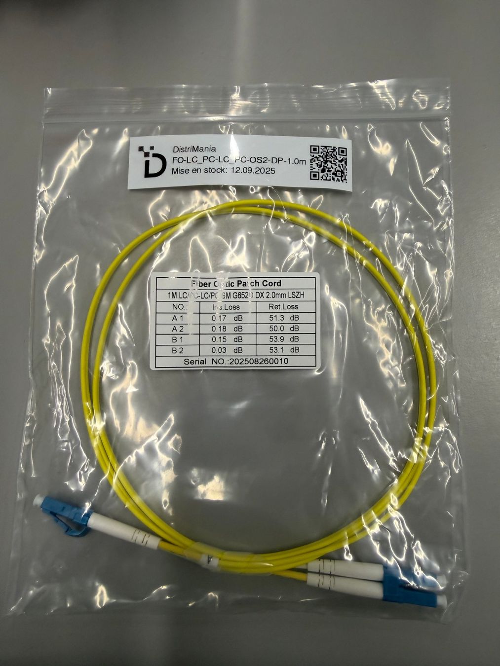 Cavi: Patch Optical Fiber, LC/PC, OS2, Duplex, 1m – Nuovo e nell'imballaggio originale da Chêne-Bourg venduto da DistriMania 1