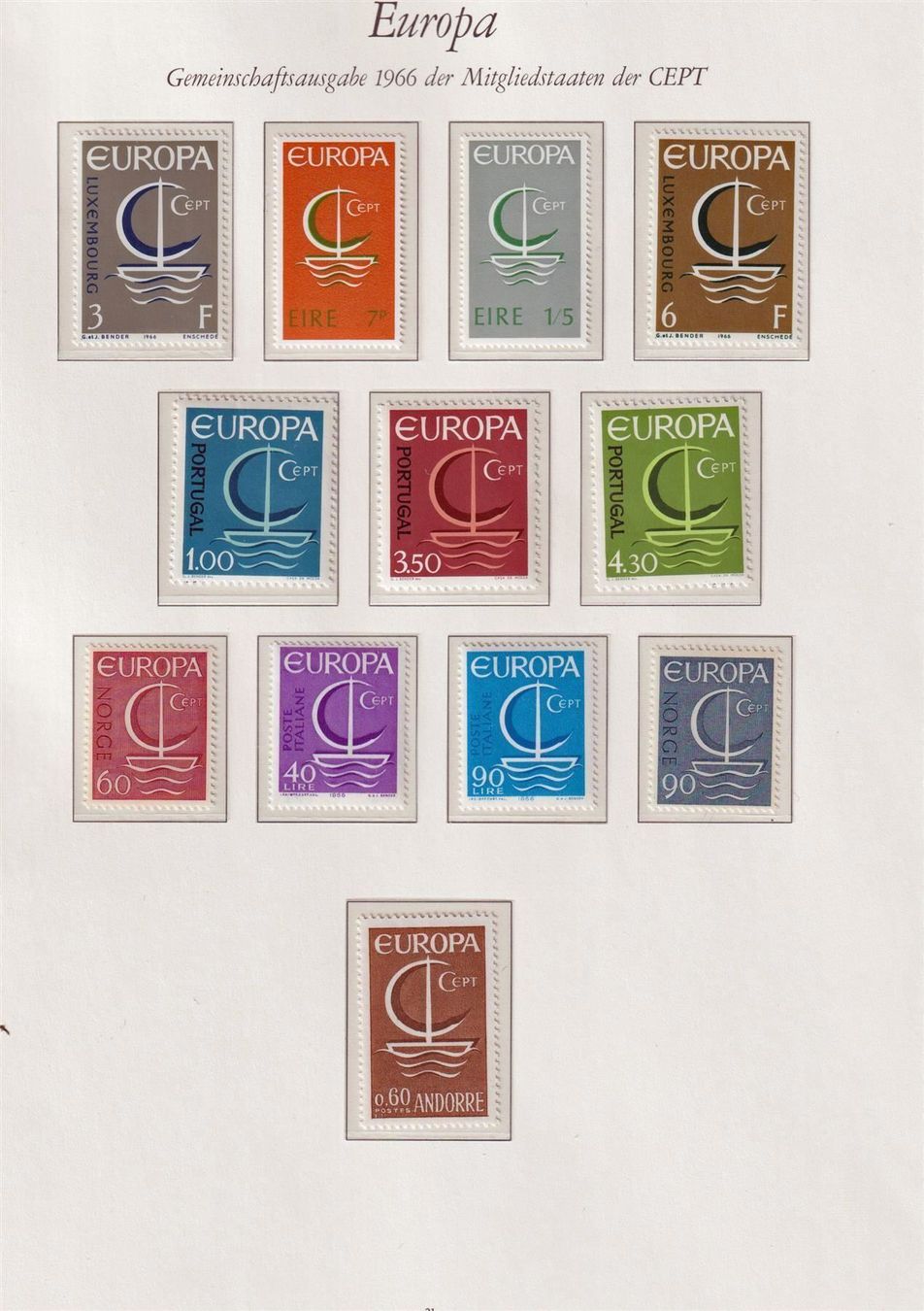 Tous les timbres: Europa Markensammlung 1966-1977** – Neuf (Voir description) à Langenthal par 1195 1