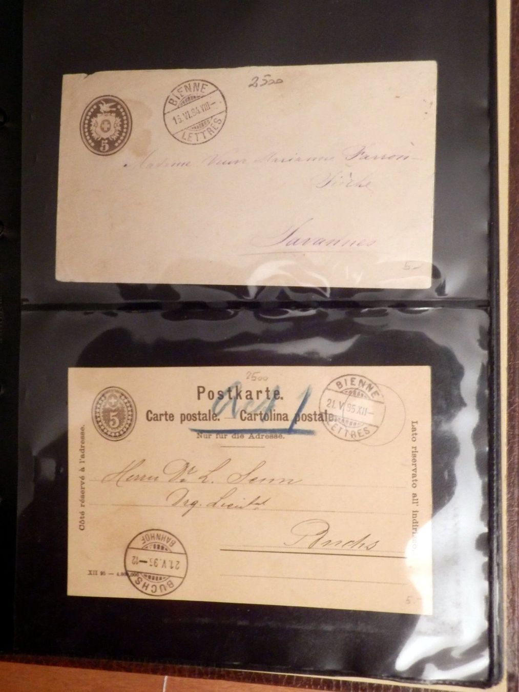Cartoline postali: Album, Sammlung, Post- Ansichtskarten, 60 Stk. vorw. Schweiz – Usato da Ueberstorf venduto da dinbau 2