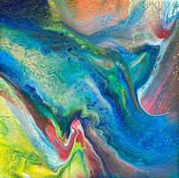 Acrylbild Nr. 6812, Grösse 25x25cm, Handgemaltes Unikat