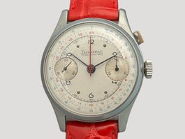 Large Eberhard vintage push-button chronograph Valjoux 65