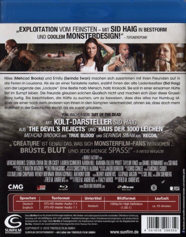 Tutti i DVDs: Creature (2011) UNCUT/Sid Haig/Dillon Casey/Blu-ray – Usato da Volketswil venduto da cinephilia 1