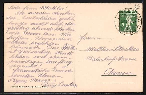 Cartoline postali: St. Beatenberg, Gesamtansicht mit Niesen – Usato da Berlin venduto da bartko-reher 1