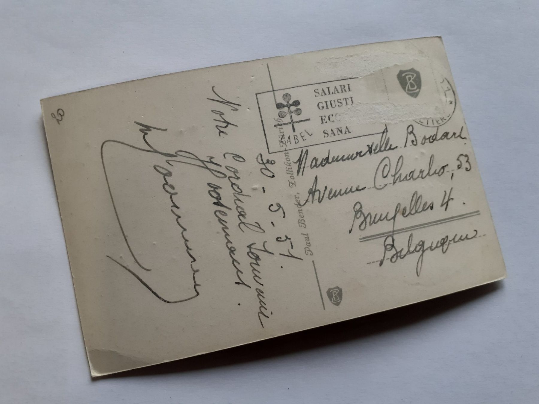 Ansichtskarten: LUGANO e PARADISO - 1951 – Gebraucht aus Winterthur von Ornyx7 1