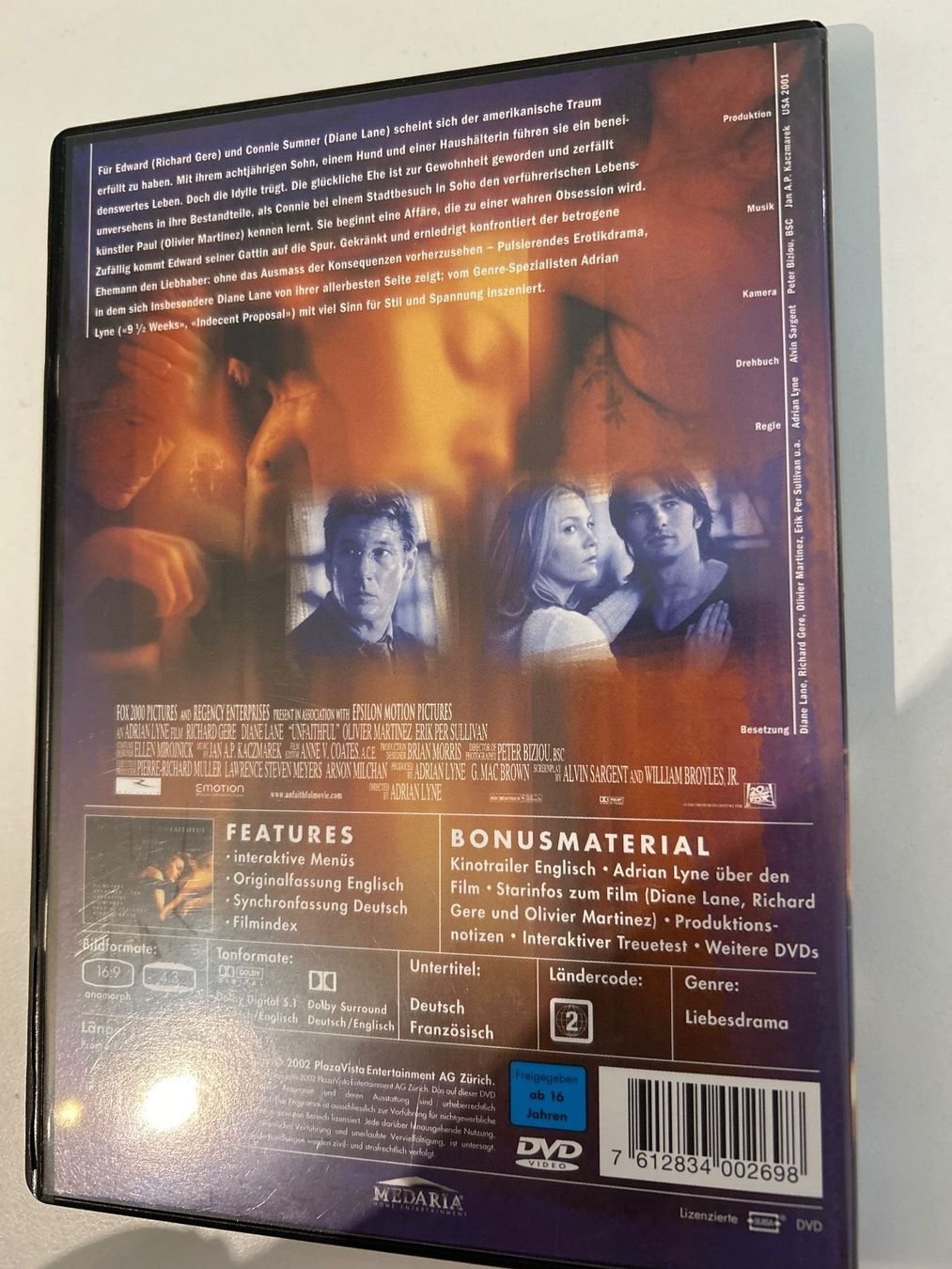 Tutti i DVDs: DVD- Unfaithful – Usato da Guntershausen venduto da Gloominati 1