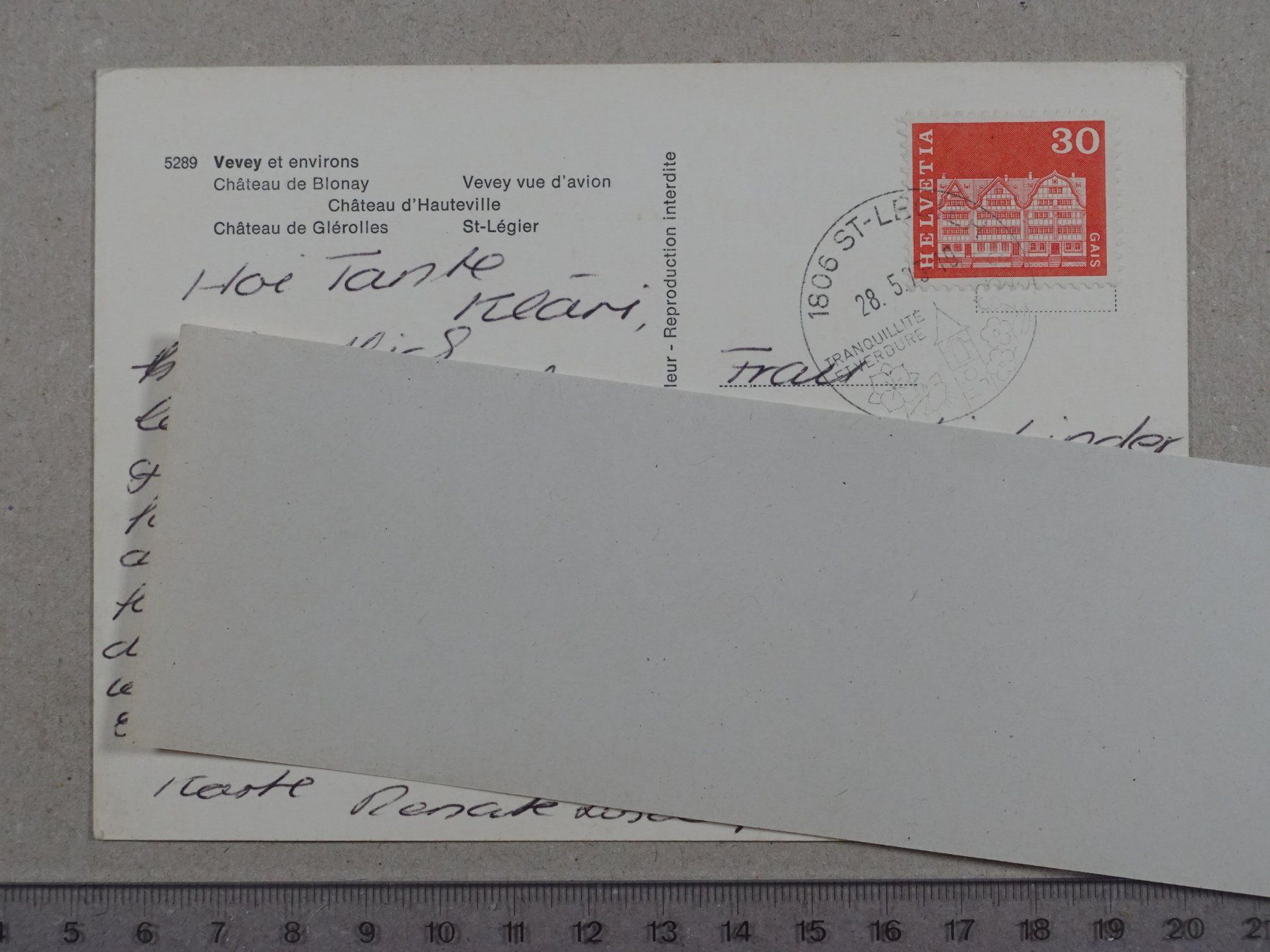Cartoline postali: Vevey et environs, 1973 – Usato da Lenzburg venduto da fh1 1