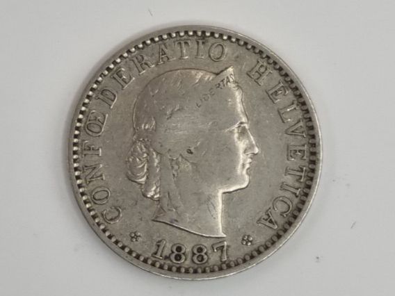Tutti le monete: 20 rappen 1887 Seltene Jahre – Usato da Bure venduto da chap981