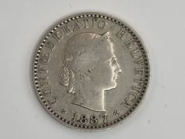 20 rappen 1887 Seltene Jahre