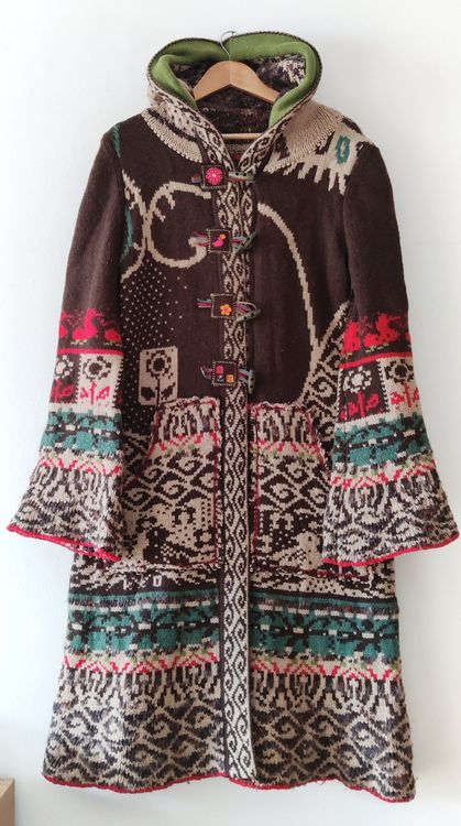 IVKO warmer Wool-Strickmantel Cardigan Mantel Jacke Gr.44 (Gebraucht ...