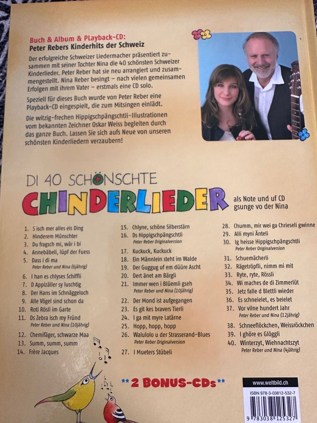 Bücher: Liederbuch & CD: Die schönschte Chinderlieder v. Peter Reber – Neu (gemäss Beschreibung) aus Muri AG von Shoshana5 1