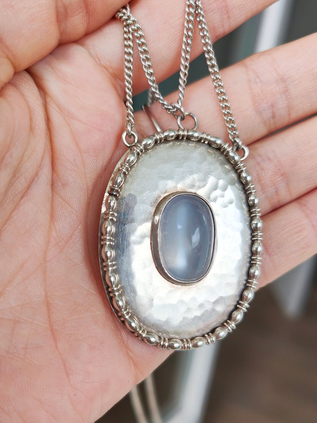 Catenine: Antike Jugendstil Mondstein Silber Halskette Collier – Usato da Schwyz venduto da chopaya 9