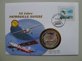 2013 Numisbrief "Porter PC-6 Felix" 50 J. Patrouille Suisse