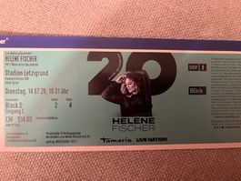 VIP Ticket Helene Fischer Konzert in Zürich, 2. Reihe