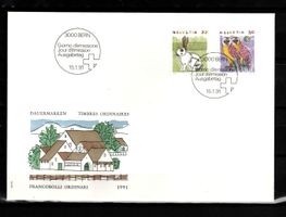 1990/93  FDC / Tiere / Kaninchen + Schleiereulen