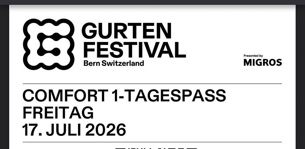 Biglietti: Gurten Tickets 2026 – Usato da Bern venduto da celya