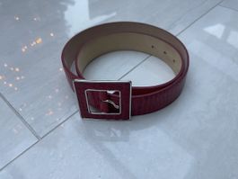 Longchamp Ledergürtel Kroko-Optik, Gr. 85, neuwertig