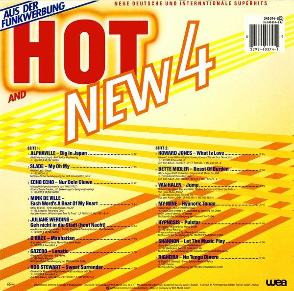 Dischi in vinile: Hot New 4 Compilation – Nuovo (secondo la descrizione) da Hellikon venduto da Jogi73 1
