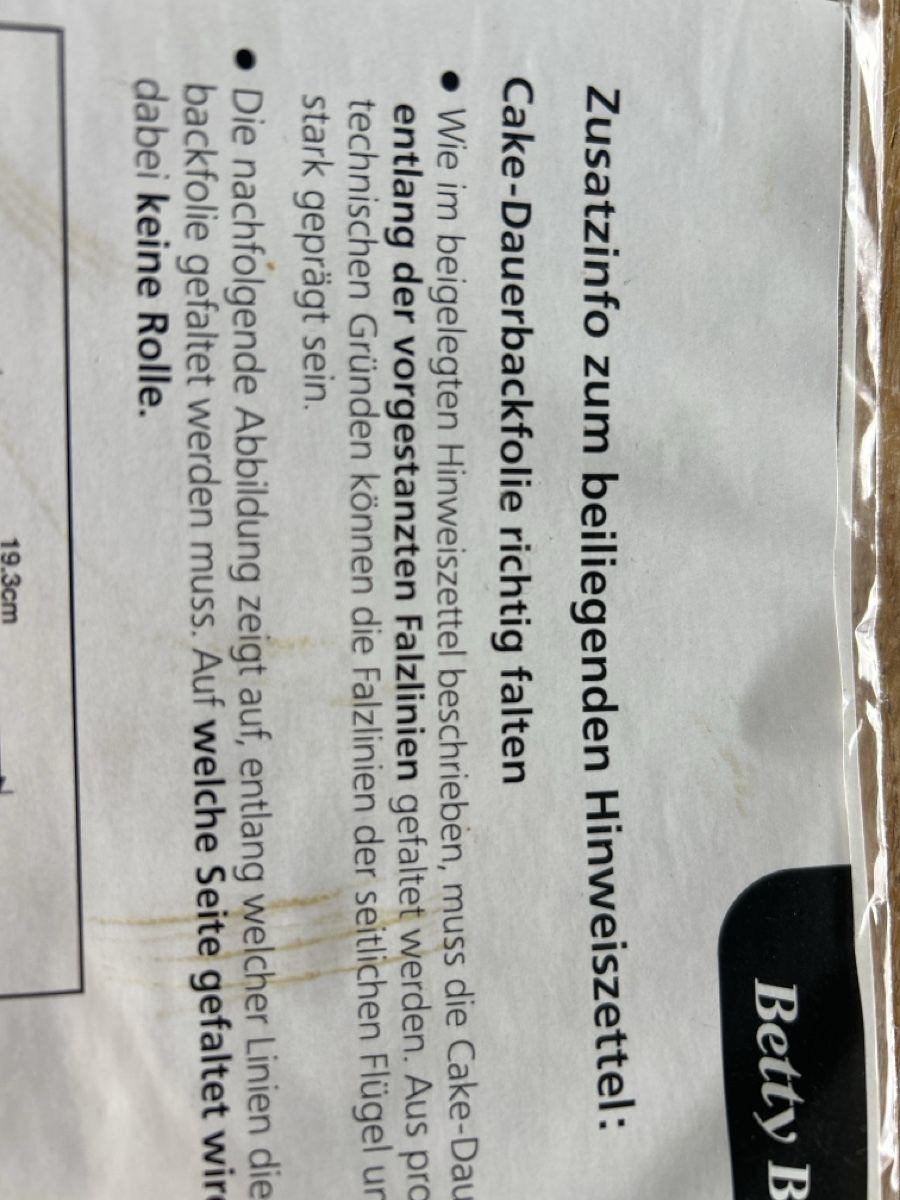 Betty Bossi Teglie da forno: Cake Backfolie Betty Bossi – Nuovo e nell'imballaggio originale da Wichtrach venduto da henzmann1 2